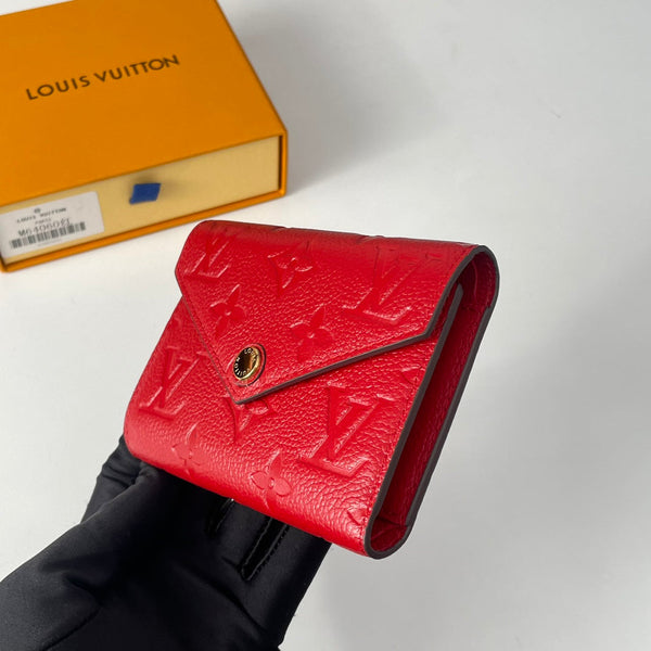 LV M64060 Victorine Wallet Red Monogram Empreinte Leather 221682