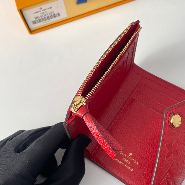 LV M64060 Victorine Wallet Red Monogram Empreinte Leather 221682