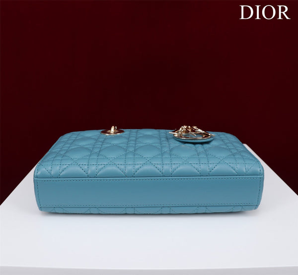 medium lady d-joy 26 cerulean lambskin