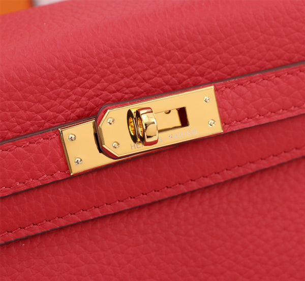 HM KELLY BAG 28 RED TOGO GOLD HARDWARE