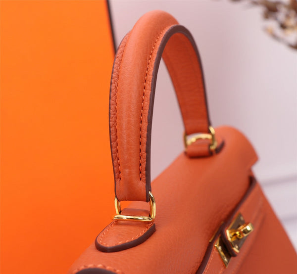 HM KELLY BAG 28 ORANGE TOGO GOLD HARDWARE