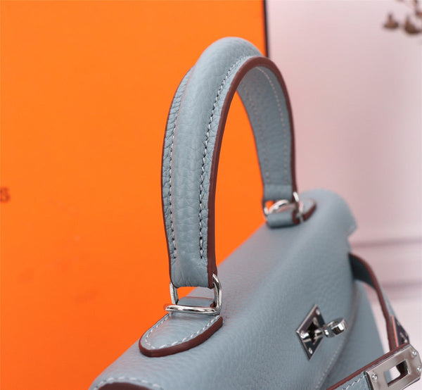 HM KELLY BAG 25 TEMPERED GRAY TOGO SILVER HARDWARE