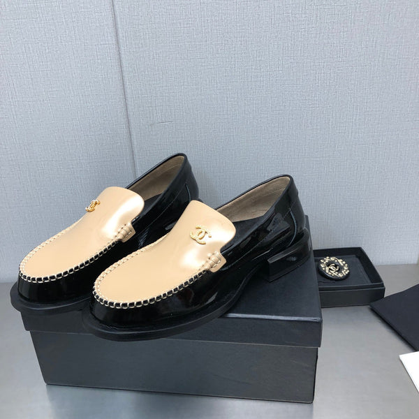 Double C Beige Cream Loafers Sheepskin