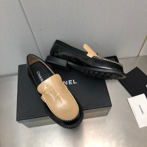 Double C Beige Cream Loafers Sheepskin