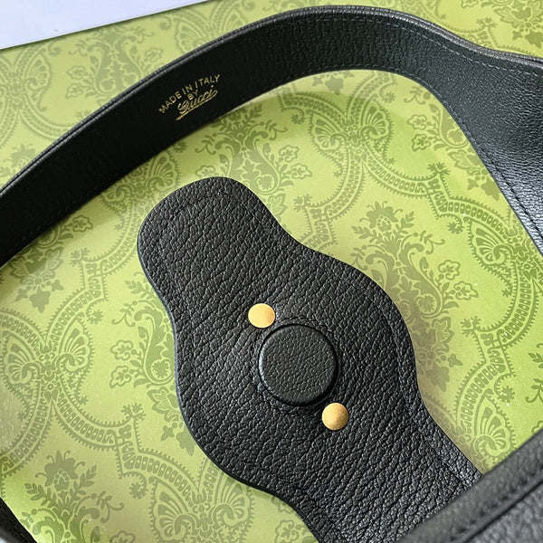 BORSA A TRACOLLA PICCOLA APHRODITE 27 IN PELLE DI VITELLO NERA E FERRAMENTA ORO