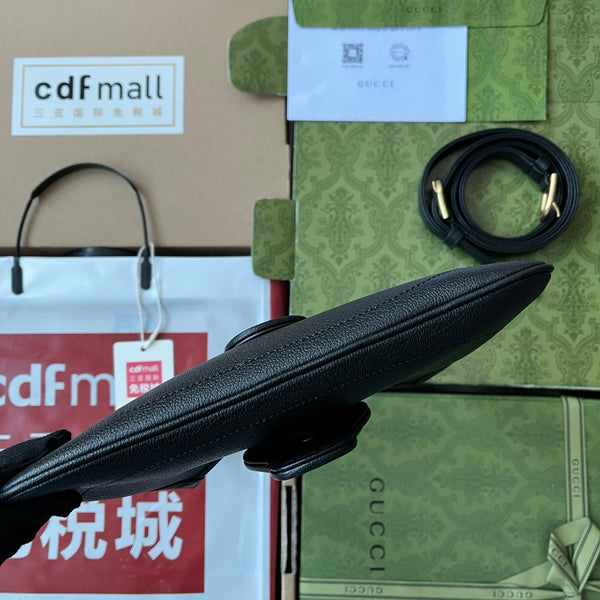 BORSA A TRACOLLA PICCOLA APHRODITE 27 IN PELLE DI VITELLO NERA E FERRAMENTA ORO