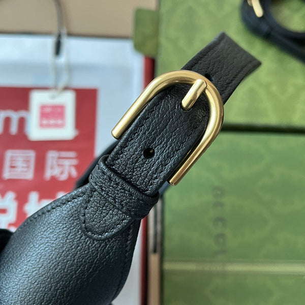 BORSA A TRACOLLA PICCOLA APHRODITE 27 IN PELLE DI VITELLO NERA E FERRAMENTA ORO