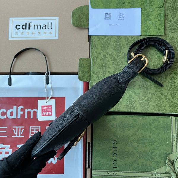 BORSA A TRACOLLA PICCOLA APHRODITE 27 IN PELLE DI VITELLO NERA E FERRAMENTA ORO