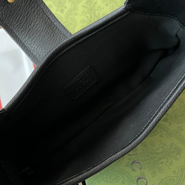 BORSA A TRACOLLA PICCOLA APHRODITE 27 IN PELLE DI VITELLO NERA E FERRAMENTA ORO