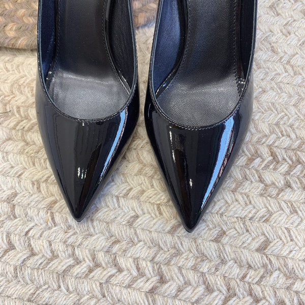 DÉCOLLETÉ CON TACCO ROSSO OPYUM IN PELLE DI VITELLO NERA LUCIDA