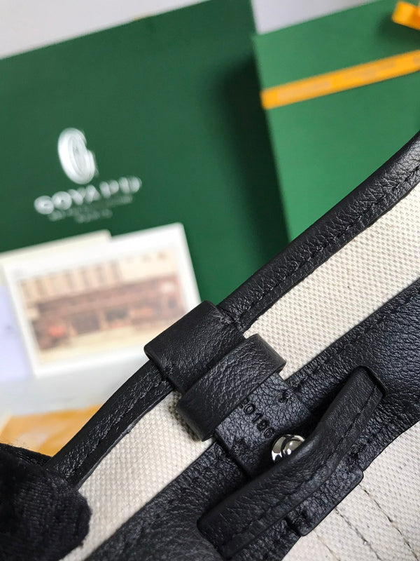 BORSA A SECCHIELLO PETIT FLOT 22 IN TELA GOYARDINE NERA E RIFINITURE IN PELLE DI AGNELLO