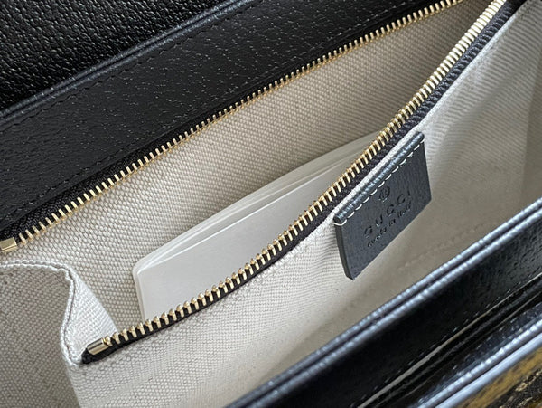 BORSA DA SELLA GG HORSEBIT 1955 25 IN TELA NERA E PELLE DI VITELLO