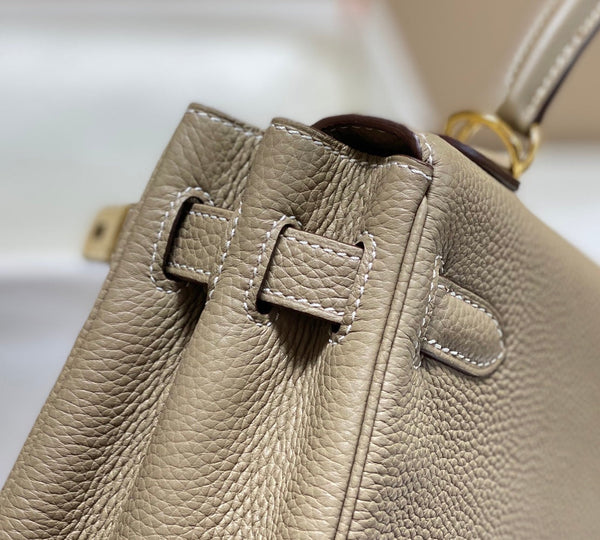 HM KELLY 28CM BROWN TOGO GOLD HARDWARE