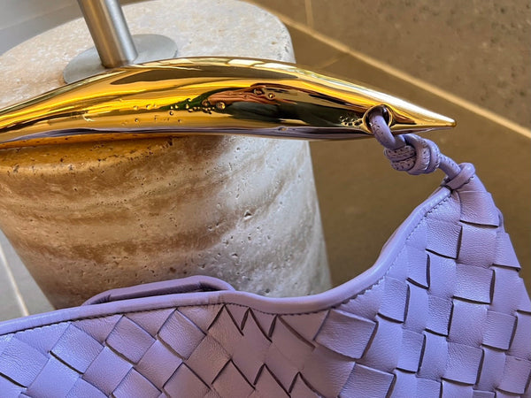 SARDINE 33 CON CATENA IN PELLE DI AGNELLO VIOLA CHIARO