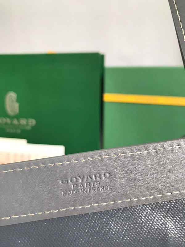 BORSA BELLECHASSE BIAUDE PM 36 IN TELA GOYARDINE GRIGIA E RIFINITURE IN PELLE DI VITELLO