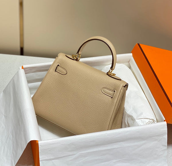 HM Mini Kelly 20cm Beige Togo Leather Gold Hardware