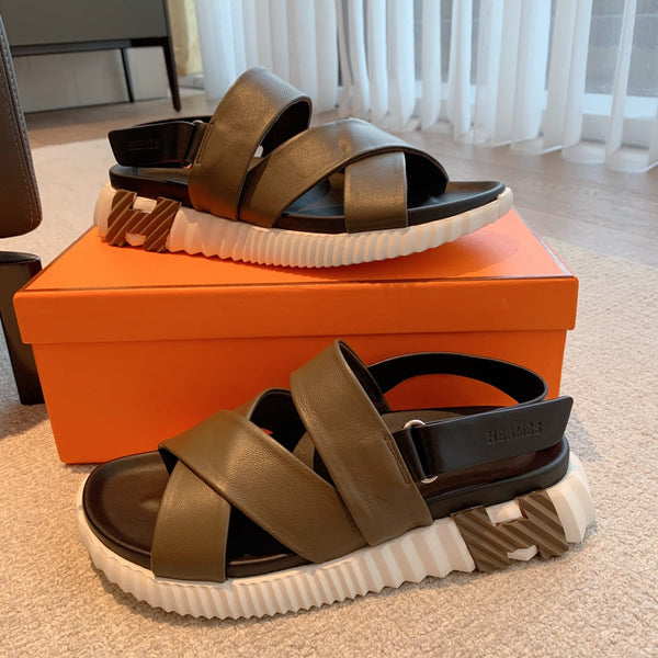 HM ELECTRIC SANDAL CEDAR CALFSKIN