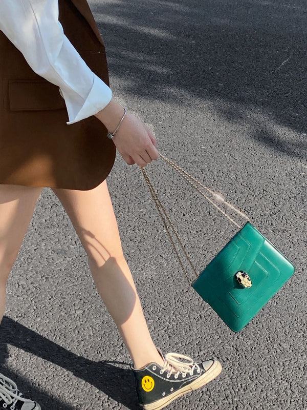 BVL Serpenti Forever Crossbody 20cm Emerald Green Cafskin GHW 188641