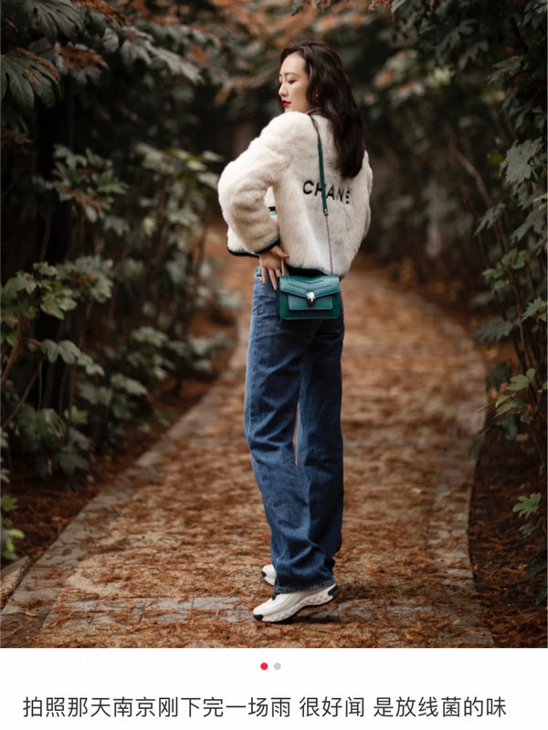 BVL Serpenti Forever Shoulder Bag 19cm Green Calfskin GHW 188643