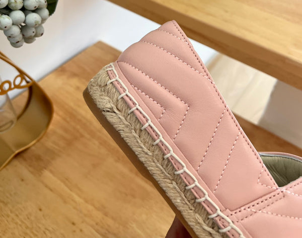 GG 26ss Mocassin Paille Rose Clair Peau de Mouton 692195