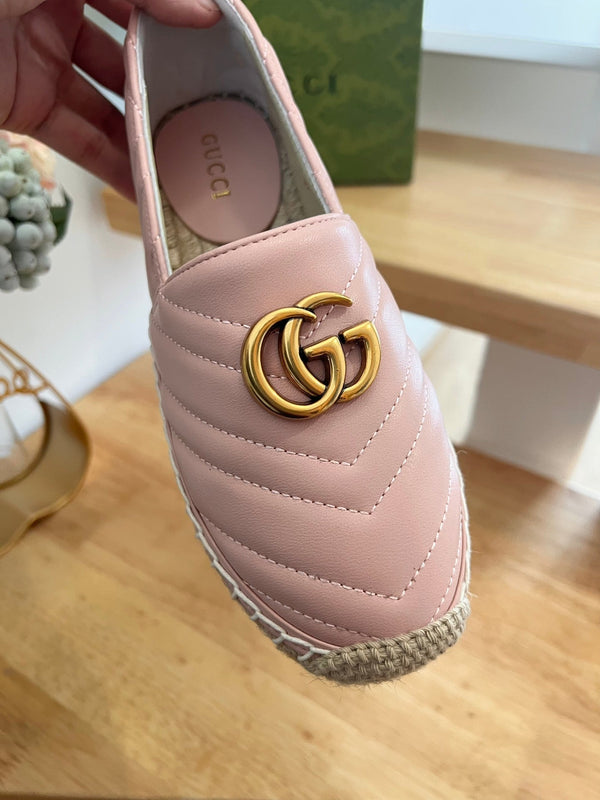 GG 26ss Mocassin Paille Rose Clair Peau de Mouton 692195
