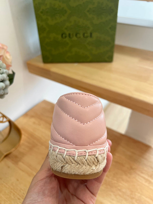 GG 26ss Mocassin Paille Rose Clair Peau de Mouton 692195