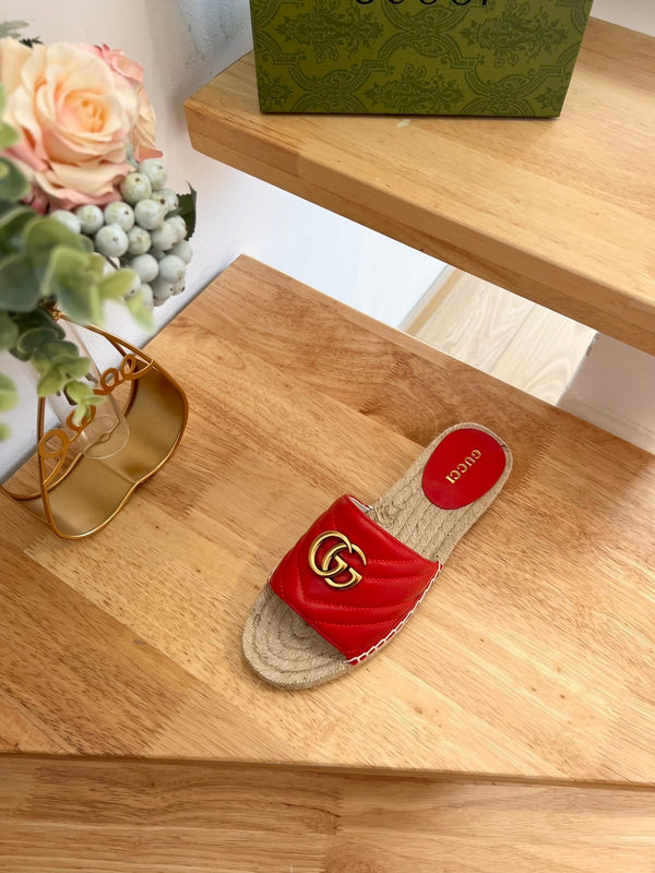 GG 26ss Slide Red Straw Sheepskin 692198