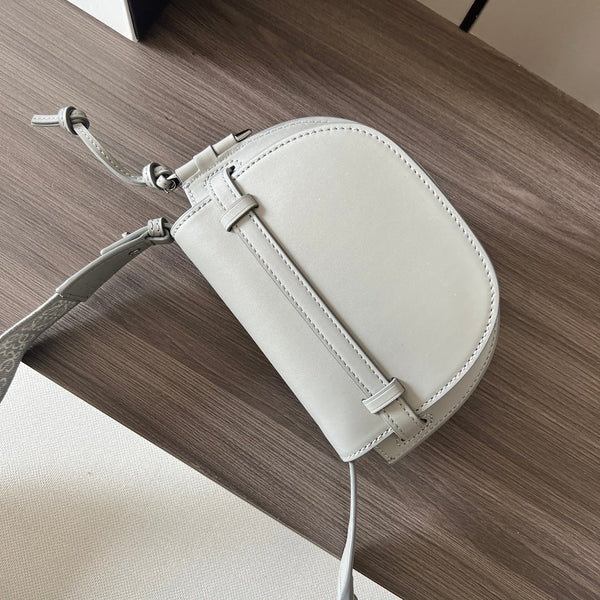 Mini Gate Dual bag in soft calfskin and jacquard grey smooth caflskin