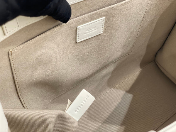 Chloé Woody Tote Bag 45cm White Calfskin 531226