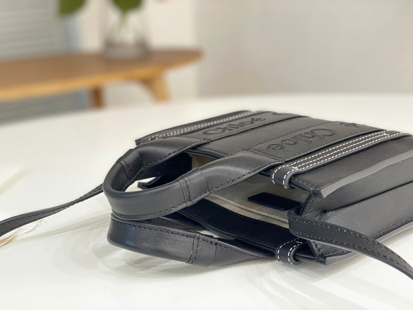 Chloé Woody small tote bag black 26cm calfskin 531235