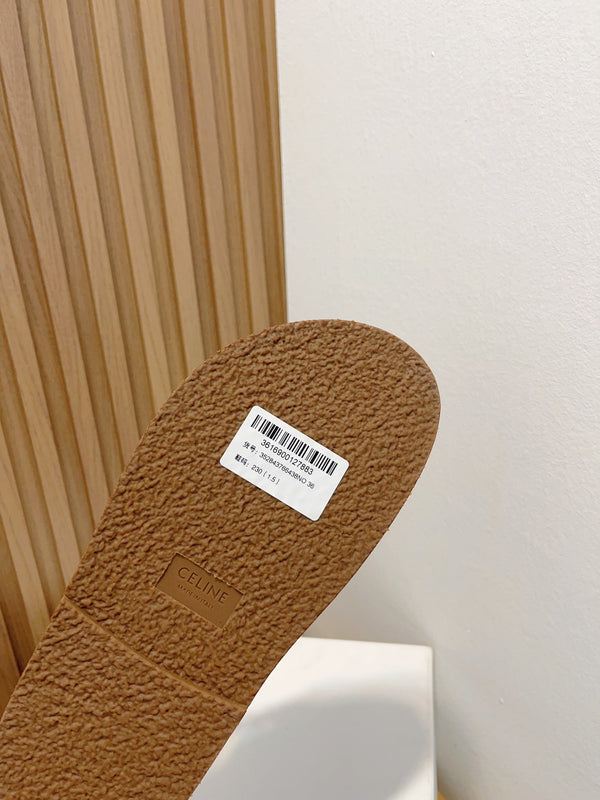 sandalo tippi slide in pelle di vitello marrone