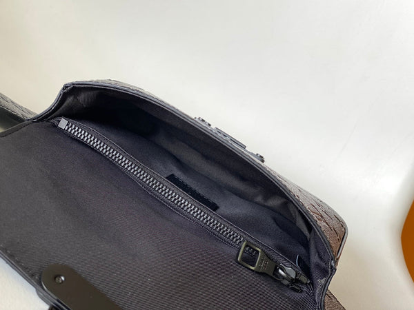 LV S Lock Sling Bag 21cm Black Monogram-embossed Taurillon leather