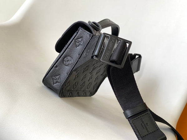 LV S Lock Sling Bag 21cm Black Monogram-embossed Taurillon leather