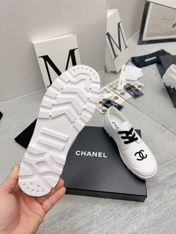 CC 26s Low Top Sneakers 2cm White Black Canvas 163691