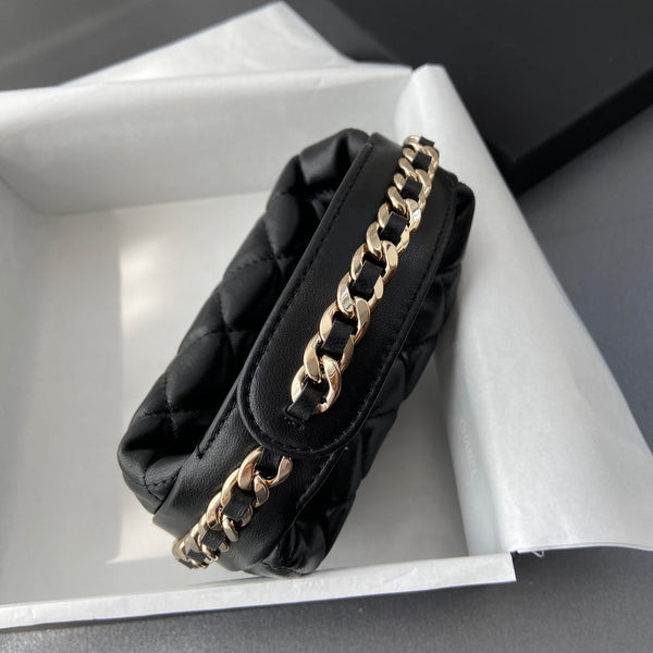 CC Pouch Bag 16cm Black Lambskin GHW 229973