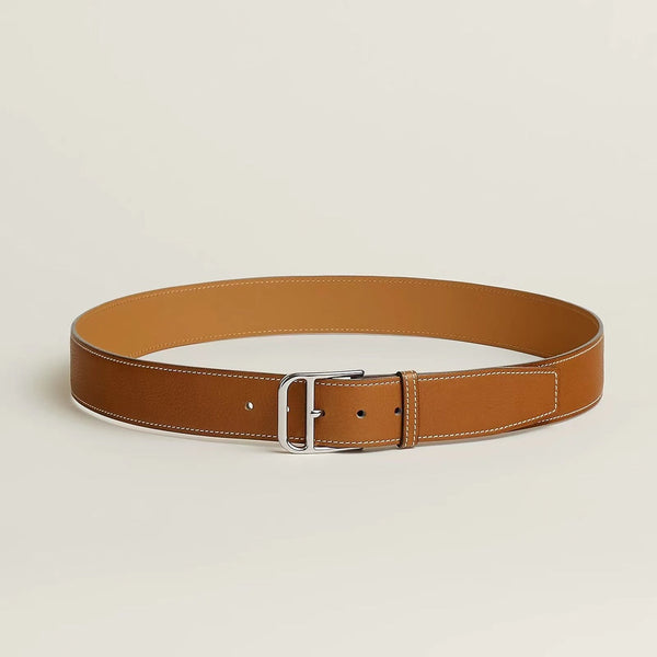 CINTURA HM ROMAIN 35MM YAM PELLE ARANCIONE FERRAMENTA ARGENTO