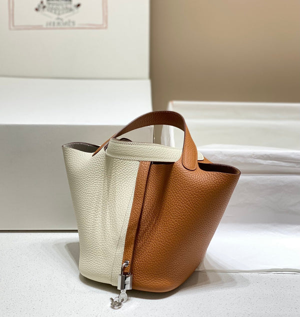 picotin lock 18 gold white togo shw