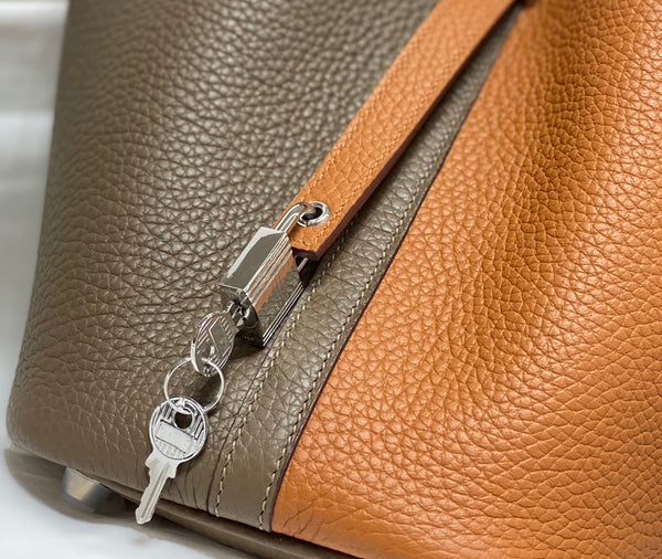 picotin lock 18 gold etoupe togo shw