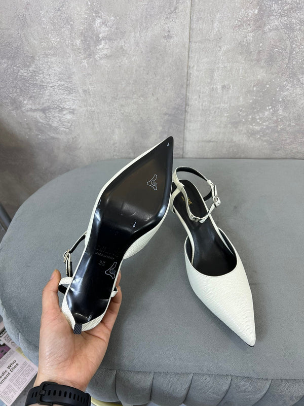 cl kitten with strap 45 white lizard stamped calfskin