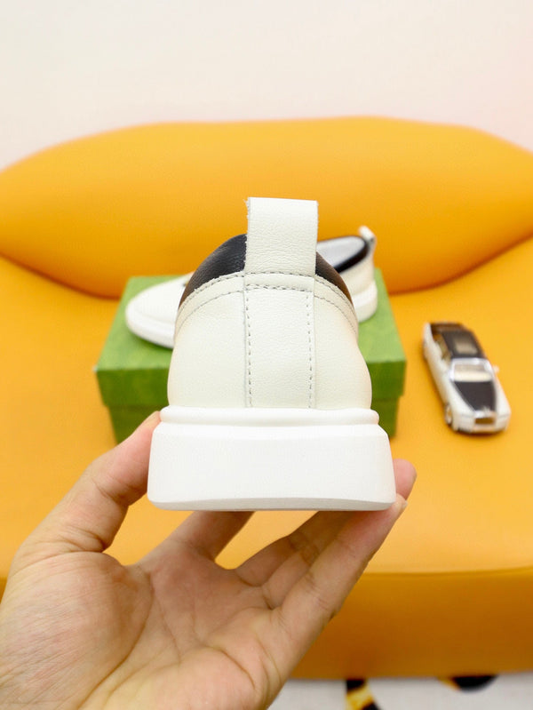 GG Men's Slip on Loafer White Black Cowhide 660094