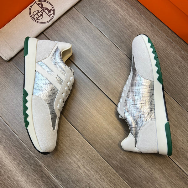 SNEAKER HM TRAIL IN TELA ARGENTO E GRIGIO CHIARO