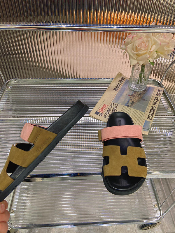 CHYPRE SANDAL ARMY MIX LIGHT PINK SUEDE