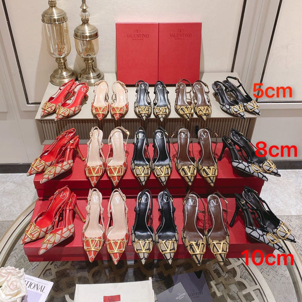 Valentino Slingback Pump Heel Fabric Print 239521