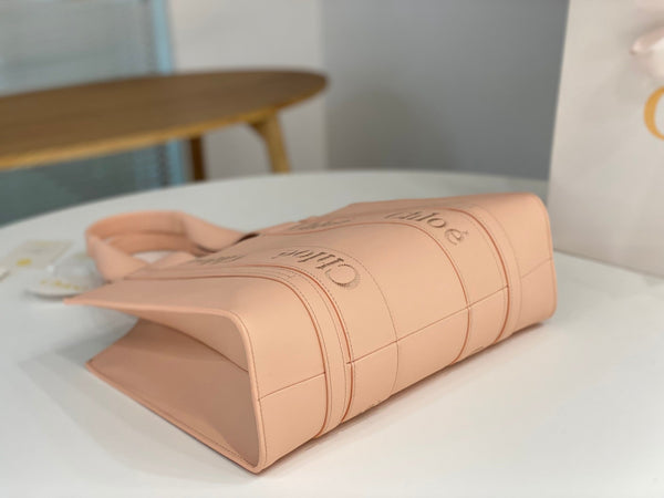 Chloé Woody tote bag pink 37cm calfskin 531241