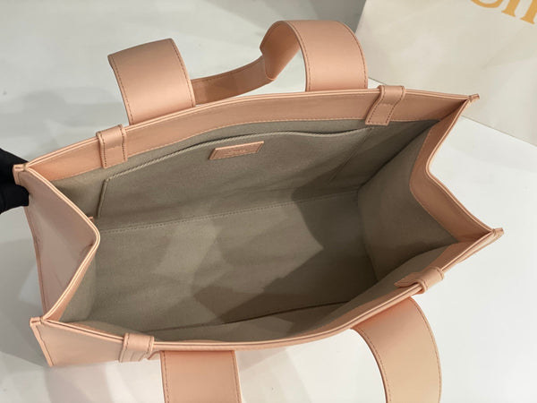 Chloé Woody tote bag pink 37cm calfskin 531241