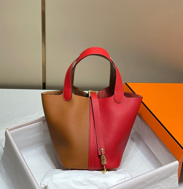 picotin lock 18 red brown togo shw