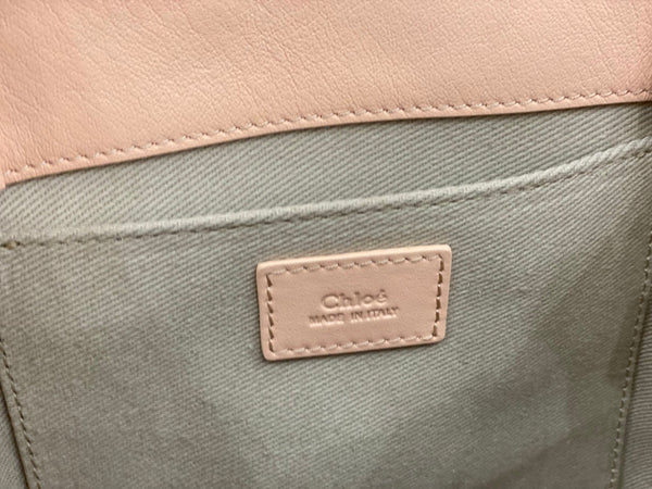Chloé Woody small tote bag 26cm pink calfskin