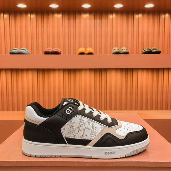 CD B27 LOW-TOP SNEAKER BLACK-WHITE MESH CALFSKIN