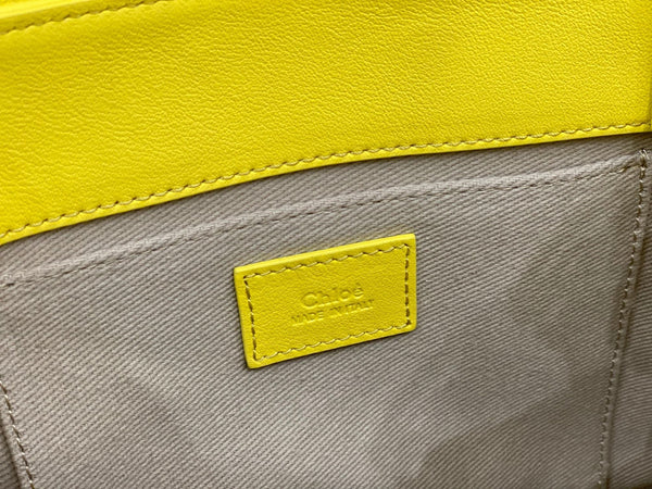 Chloé Woody small tote bag 26cm yellow calfskin