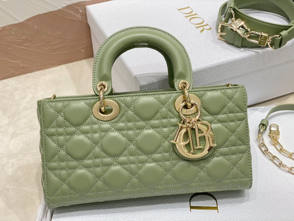 medium lady d-joy 26 pelle di agnello verde